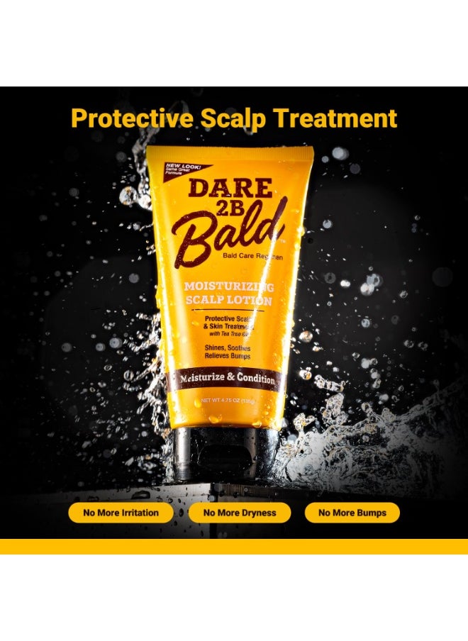 Dare 2B Bald Moisturizing Scalp Lotion | Bald Head Care Regime | Condition, Protect, and Treat the Scalp Against Flaking | Bald Head Moisturizer for Men- 4.75 OZ