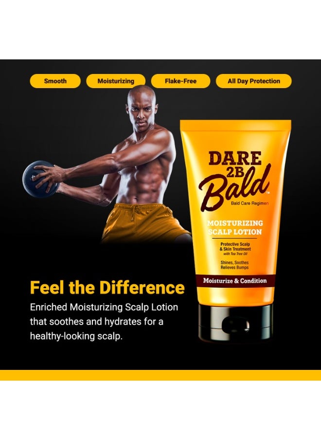 Dare 2B Bald Moisturizing Scalp Lotion | Bald Head Care Regime | Condition, Protect, and Treat the Scalp Against Flaking | Bald Head Moisturizer for Men- 4.75 OZ