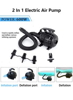 MVAQKLM  600W Electric Air Pump for Inflatable Air Tumble Track Gymnastics Mat, Air Roller Barrel, Swimming Ring, Air Bed, Pool Toy, Inflatables Raft Boat High power Electric Pump with 4 Nozzles  - Image 2