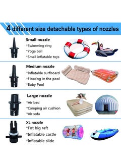 MVAQKLM  600W Electric Air Pump for Inflatable Air Tumble Track Gymnastics Mat, Air Roller Barrel, Swimming Ring, Air Bed, Pool Toy, Inflatables Raft Boat High power Electric Pump with 4 Nozzles  - Image 3