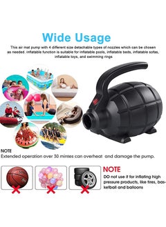 MVAQKLM  600W Electric Air Pump for Inflatable Air Tumble Track Gymnastics Mat, Air Roller Barrel, Swimming Ring, Air Bed, Pool Toy, Inflatables Raft Boat High power Electric Pump with 4 Nozzles  - Image 4