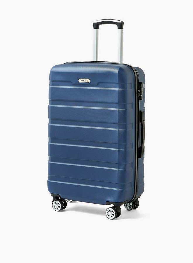 Wave Textured Hardcase Luggage Trolley With Retractable Handle - 24 Inches Check-In Bag - Image 1