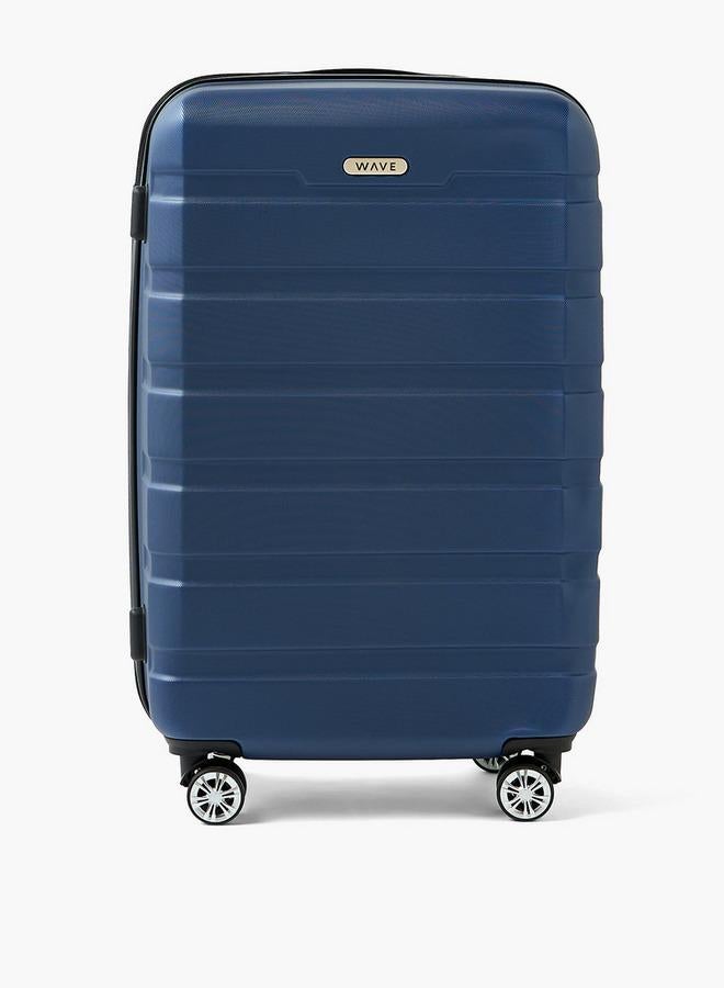 Wave Textured Hardcase Luggage Trolley With Retractable Handle - 24 Inches Check-In Bag - Image 2