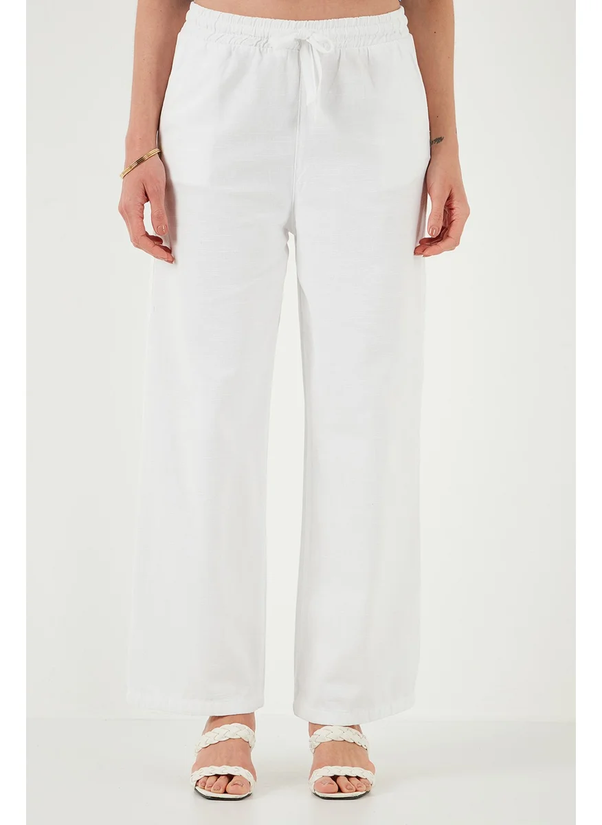 Lela Cotton Relaxed Fit High Waist Wide Leg Trousers Women's Trousers 668yp5118