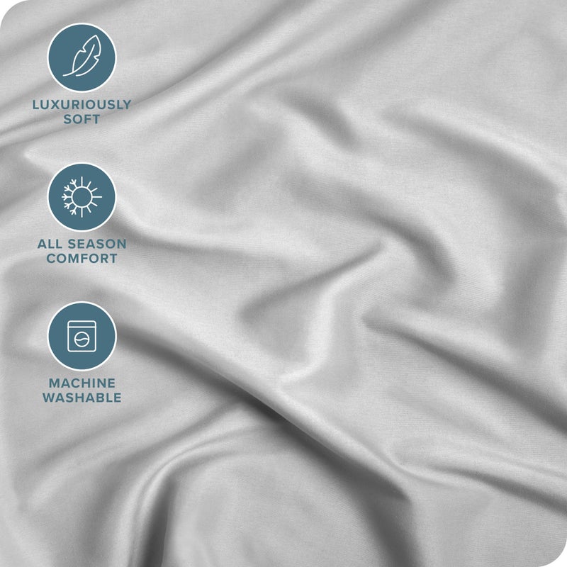 Bare Home Bare Home Fitted Bottom Sheet Full Size - Premium 1800 Microfiber - Ultra-Soft Hotel Luxury - Deep Pocket - Durable and Long Lasting (Full  Cloud Grey)  - Image 2