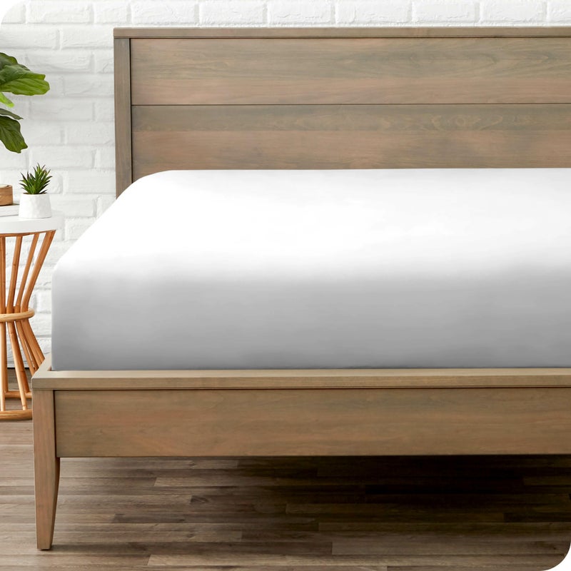 Bare Home Bare Home Fitted Bottom Sheet Full Size - Premium 1800 Microfiber - Ultra-Soft Hotel Luxury - Deep Pocket - Durable and Long Lasting (Full  Cloud Grey)  - Image 1