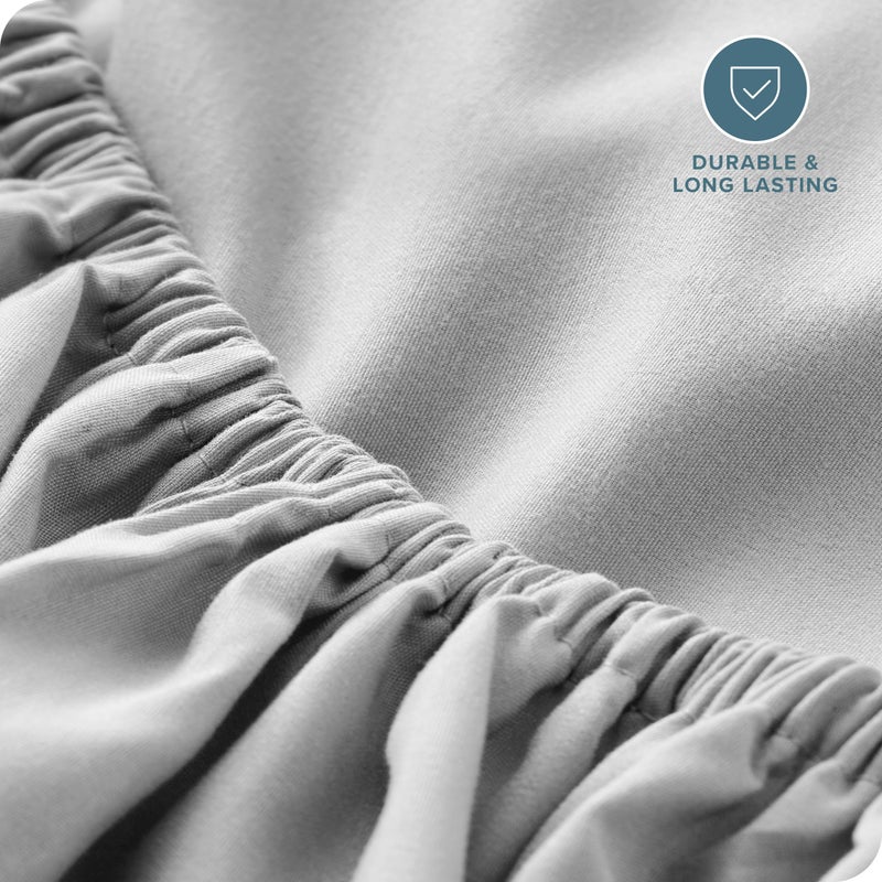 Bare Home Bare Home Fitted Bottom Sheet Full Size - Premium 1800 Microfiber - Ultra-Soft Hotel Luxury - Deep Pocket - Durable and Long Lasting (Full  Cloud Grey)  - Image 5