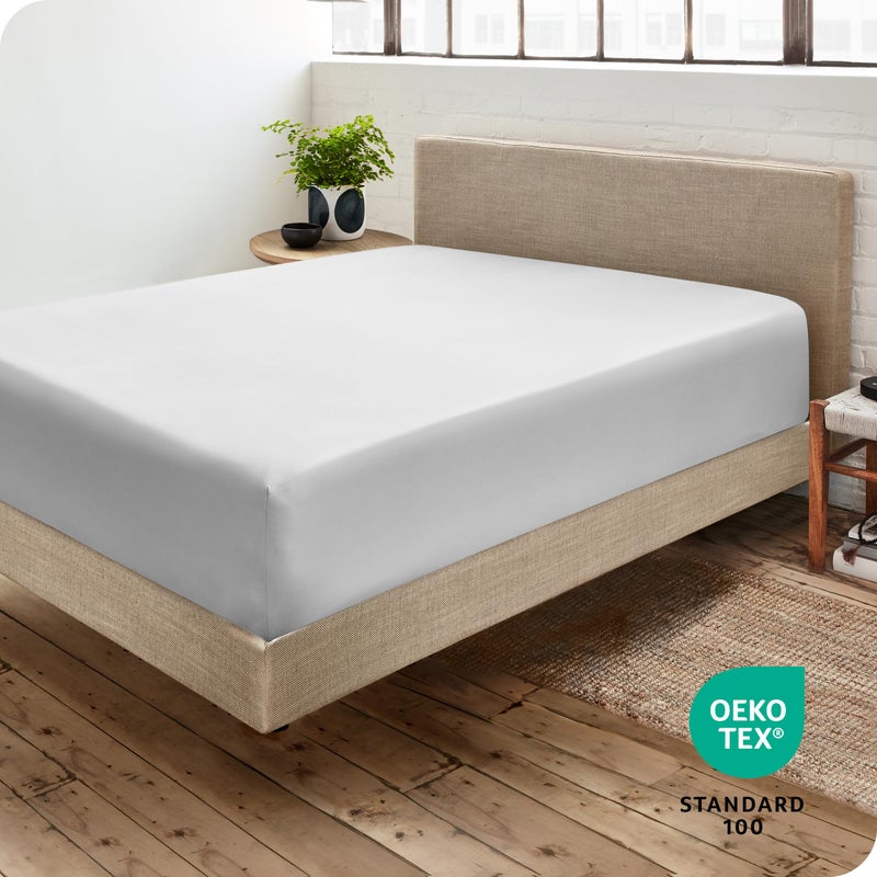 Bare Home Bare Home Fitted Bottom Sheet Full Size - Premium 1800 Microfiber - Ultra-Soft Hotel Luxury - Deep Pocket - Durable and Long Lasting (Full  Cloud Grey)  - Image 4