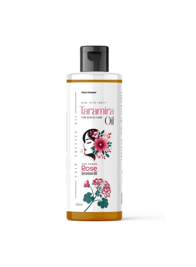 Make Unique Taramira hair and skincare oil | 100% pure and chemical free | cold pressed arugula taramira with rose geranium | pack of 100ml - Image 1