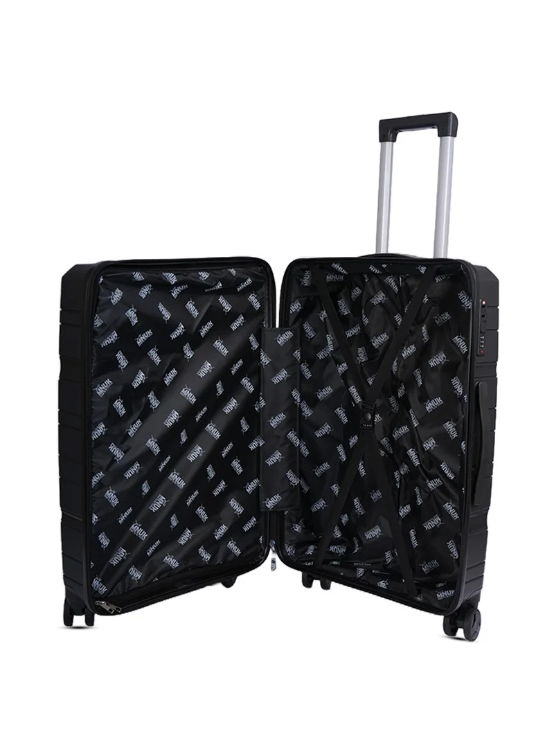 MNUK Viajero Set of 3 Luggage | PP Material Hard-side Smooth and Comfortable Luggage Trolley with TSA Lock | Double 360° 4 Wheeler| Cabin, Medium, Large| Black
