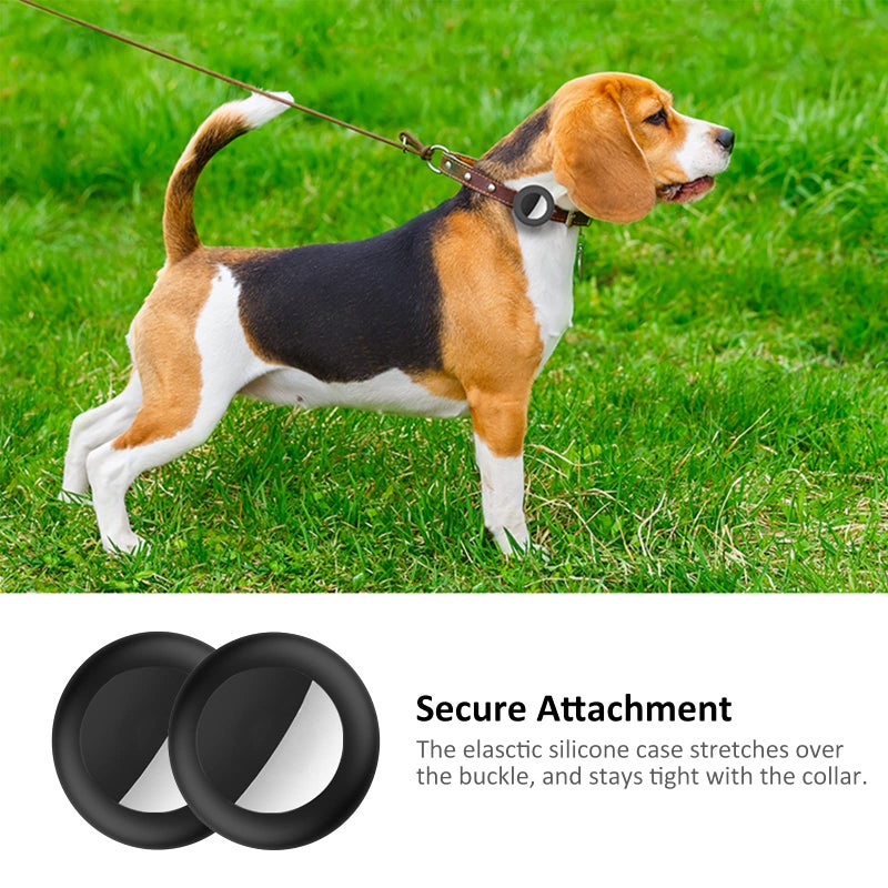 SimpleThings 2022 Airtag Cat Collar Holder, Small Air tag Cat Collar Holder Compatible with Apple Airtag GPS Tracker, 2Pack Waterproof Case Cover for Cat Dog Pet Collar Within 3/8 inch (2 Black) - Image 3