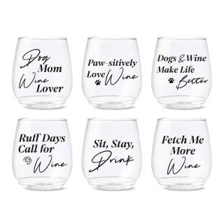 TOSSWARE POP 14oz Vino Wine  Dog Series SET OF 6 Premium Quality Recyclable Unbreakable  Crystal Clear Plastic Wine Glasses - pzsku/Z65A409A435902254EA8EZ/45/1749490774/bf58266b-6e11-4bf5-bf77-96de71c4683b