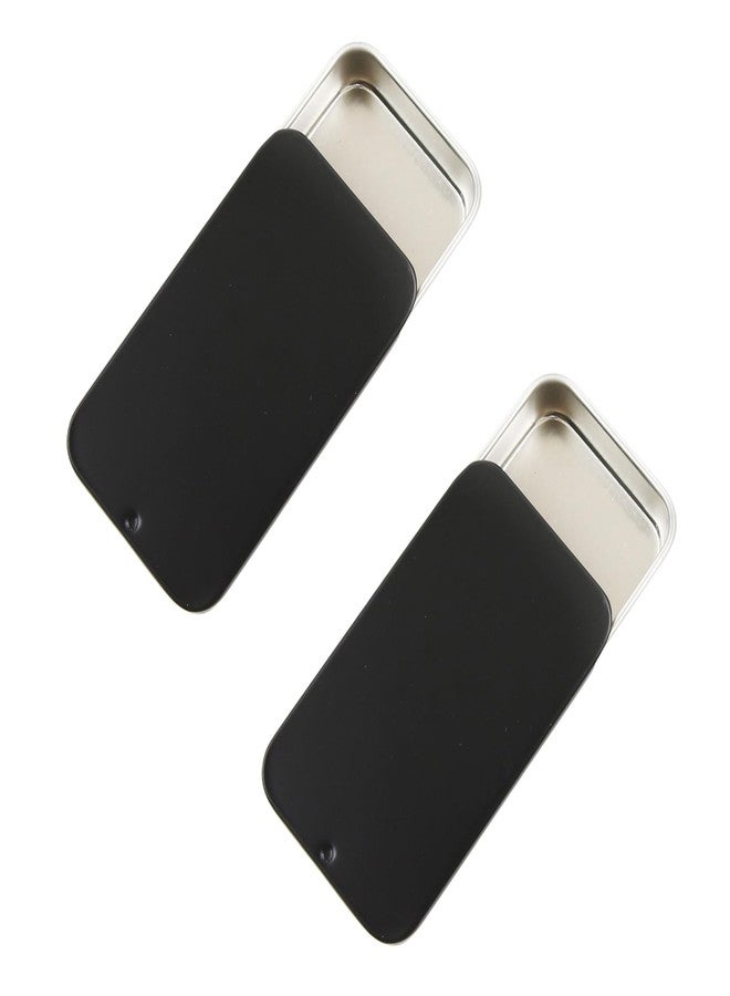 Vagocom 2Pcs Toothpick Holder, Portable Empty 2.7*1.6*0.6inch / 7*4.2*1.5cm Reusable Metal Toothpicks Case,Small Toothpick Dispenser for Travel,Outdoor,Camping(Black) - Image 1