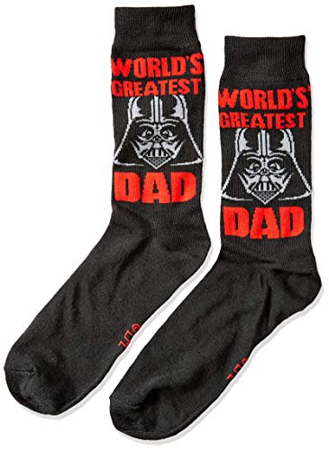 Hyp Star Wars Darth Vader World's Greatest Dad Men's Crew Socks Size 6-12 Black - Image 2