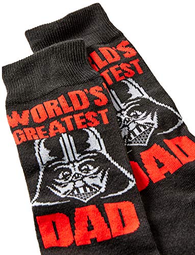 Hyp Star Wars Darth Vader World's Greatest Dad Men's Crew Socks Size 6-12 Black - Image 3