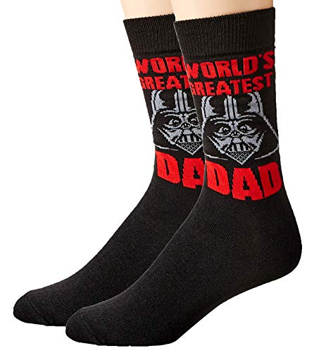 Hyp Star Wars Darth Vader World's Greatest Dad Men's Crew Socks Size 6-12 Black - Image 1