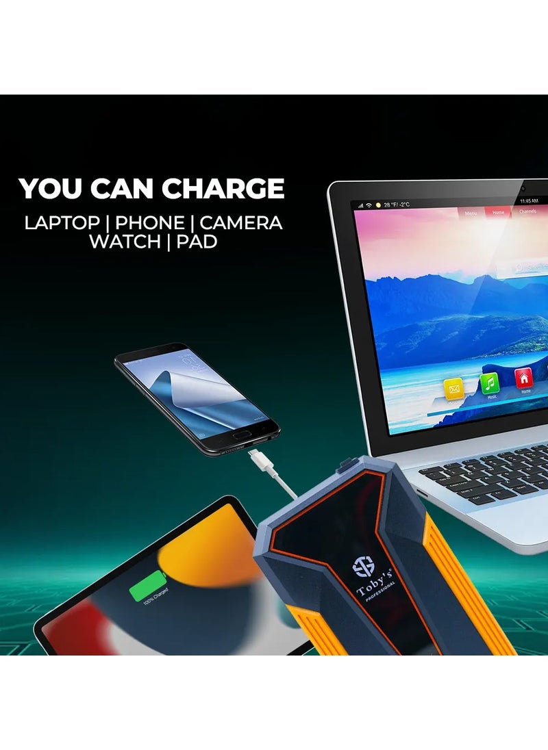 Toby's Portable Car Jump Starter Power Bank 10000mAh (37Wh) 12V Emergency Charger  - Image 3