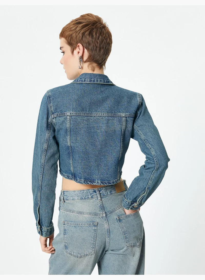 كوتون Crop Jean Jackets