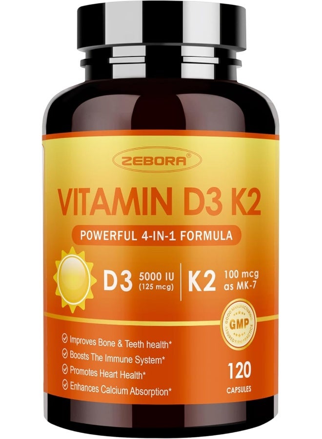 ZEBORA Vitamin D3 K2 Capsules for Immune Support - Image 1