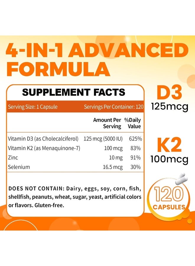 ZEBORA Vitamin D3 K2 Capsules for Immune Support - Image 2