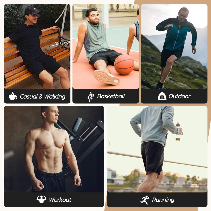 BOOJO 3 Pack Gym Basketball Mens Shorts - Quick Dry Black Workout Athletic Shorts with Pockets for Casual Running (S-6XL) - Image 5