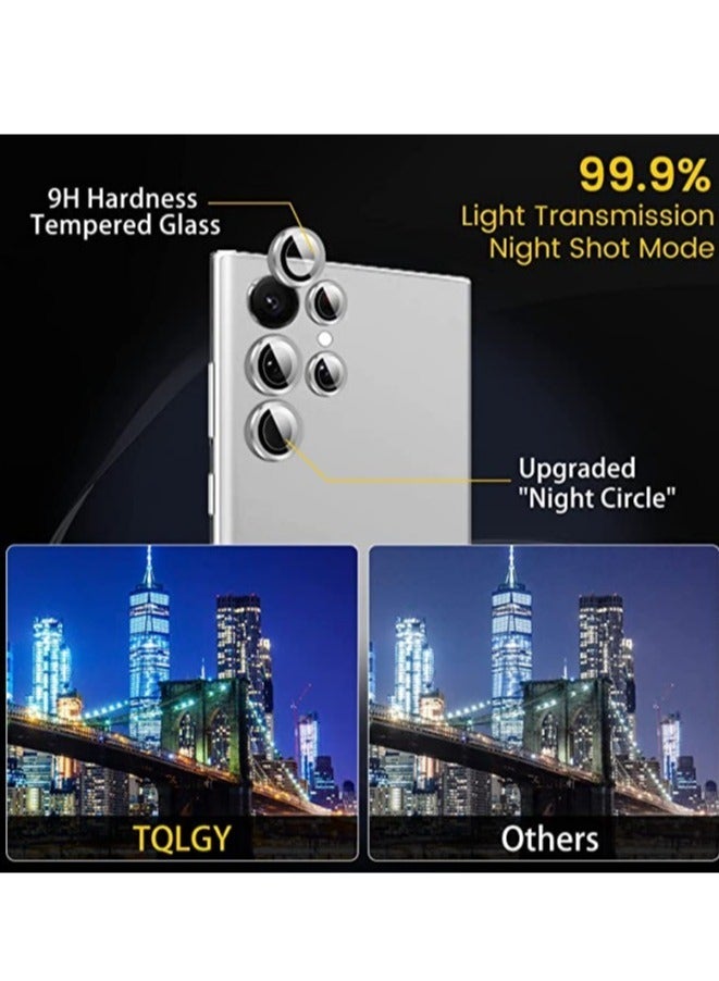 ELTRAZONE حامي عدسة كاميرا سامسونج جالاكسي S23 ألترا، غطاء عدسة كاميرا زجاج مقسى 9H، غطاء شاشة معدني فردي - Image 5
