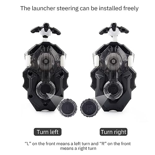 Esste Launcher and Grip, Battling Tops Burst B-184 Custom Bey Launcher LR Left Right Spin DB Layer System (Black Set) - Image 3