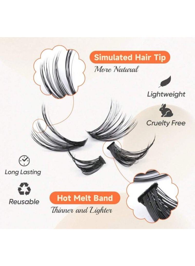 Suerte 200pcs DIY Eyelash Extension Kit 3D Lashes 9-15mm  Black Individual Lashes Kit With Lash Bond & Sealer,  Clump-free Cluster Lashes Kit With Remover & Applicator, For DIY At Home - Image 3