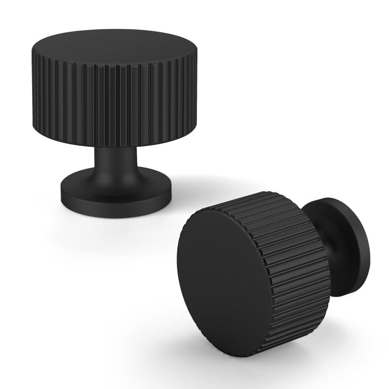 FAPUAL 10 Pack Matte Black Cabinet Knobs for Kitchen Cabinets and Dresser Drawersï¼ŒRound Single Hole Hardware Handles Pullsï¼ŒCupboard Drawer Knob - Image 1
