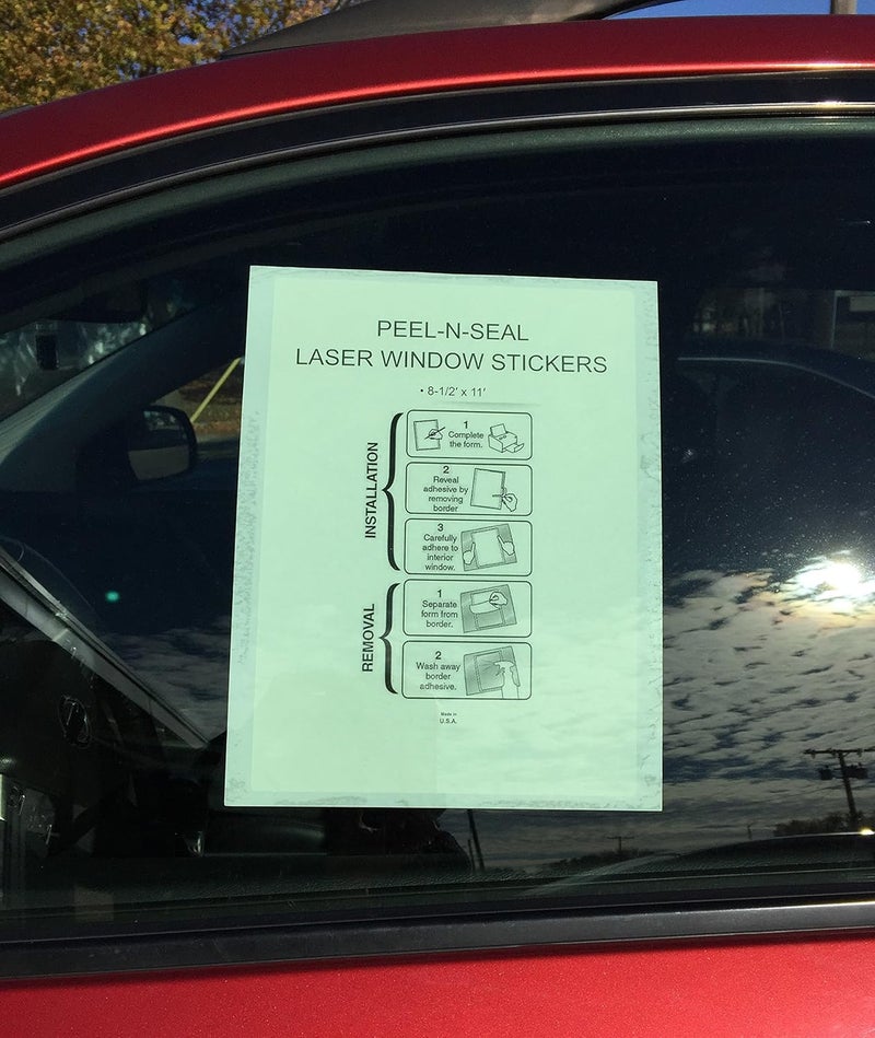 A Plus Plain White Addendum Car Window Stickers with Adhesive - 250 Qty (8.5 x 11 inches) - Image 1