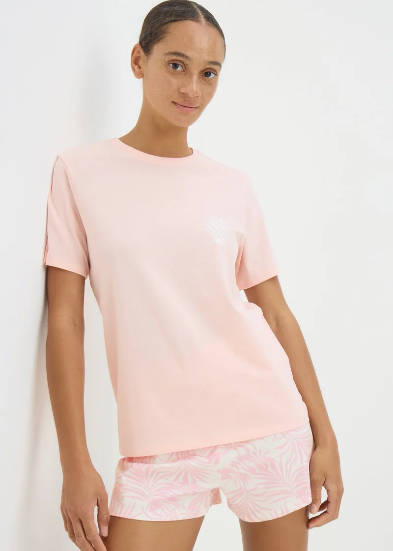 Matalan Pink Palm Short Pyjama Set