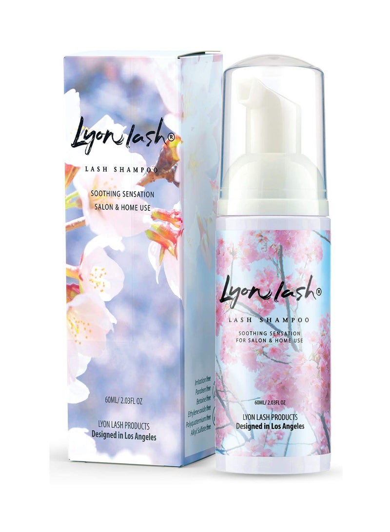 Lyon lash Eyelash Extension Shampoo - Lyon Lash Eyelid Foam Cleanser/Gentle Formula for Sensitive people/Paraben & Sulfate Free/Remove Eye Makeup & Oil & Dust/For Salon and Home Use (60ml without brushes)  - Image 1