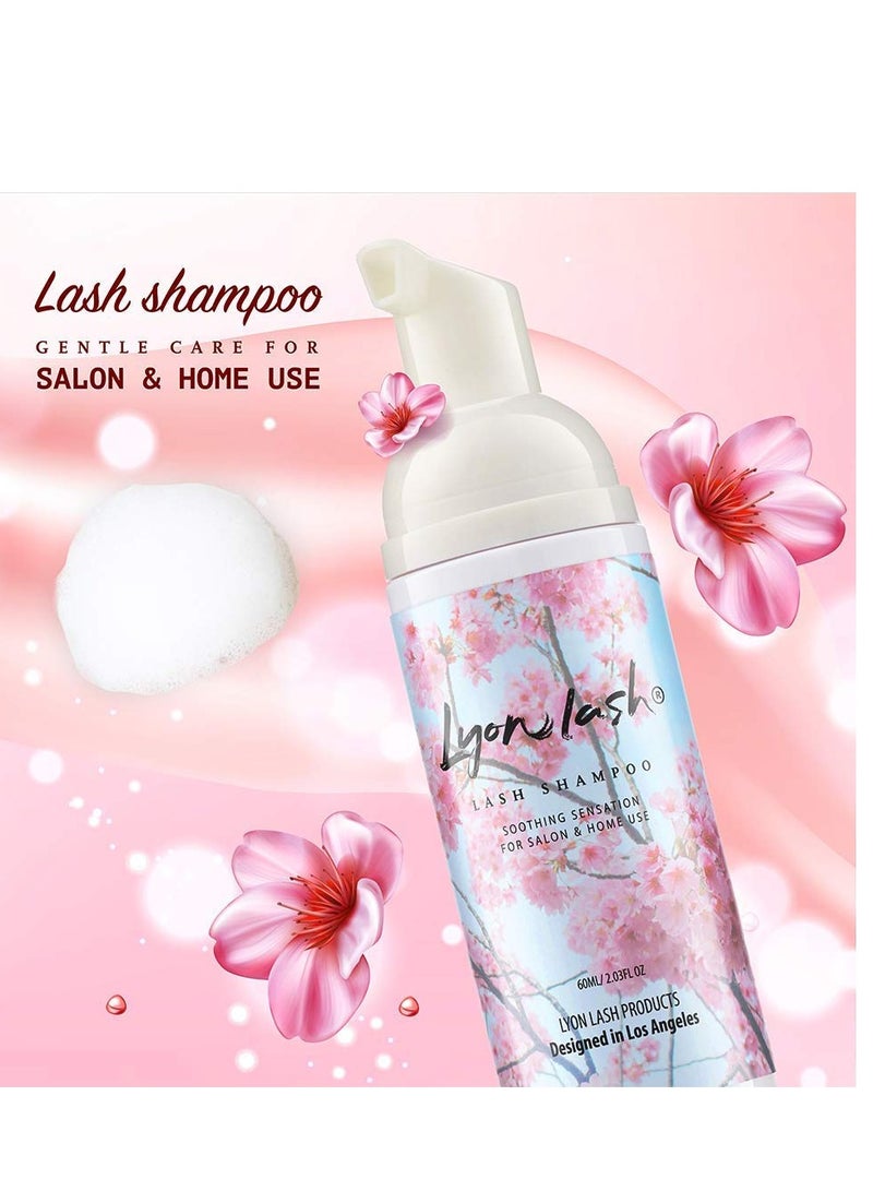 Lyon lash Eyelash Extension Shampoo - Lyon Lash Eyelid Foam Cleanser/Gentle Formula for Sensitive people/Paraben & Sulfate Free/Remove Eye Makeup & Oil & Dust/For Salon and Home Use (60ml without brushes)  - Image 3