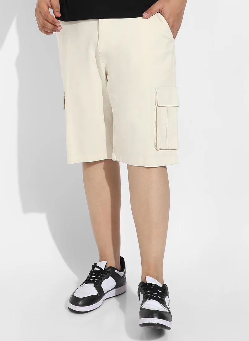 انستافاب بلس شورت كارغو رجالي أصفر فاتح إنستافاب بلس