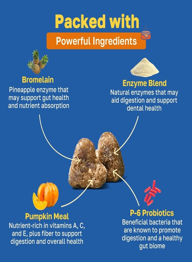 Happy Paws No Poo Chews for Dogs, Poop Eating Coprophagia Deterrent, Soft Chews for Dogs with Pumpkin, Probiotics & Enzyme Blend for Digestive Health, Organic, Vegan, Non GMO, Beef Flavor, 100 Count - Image 3