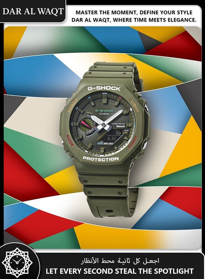 كاسيو ساعة كاسيو جي شوك GA-B2100FC-3A إصدار الألوان الزاهية - لمسات ملونة مميزة، اتصال بالهاتف، شحن بالطاقة الشمسية، هيكل كربوني واقي - Image 2