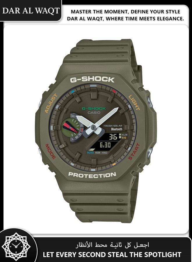 كاسيو ساعة كاسيو جي شوك GA-B2100FC-3A إصدار الألوان الزاهية - لمسات ملونة مميزة، اتصال بالهاتف، شحن بالطاقة الشمسية، هيكل كربوني واقي - Image 1