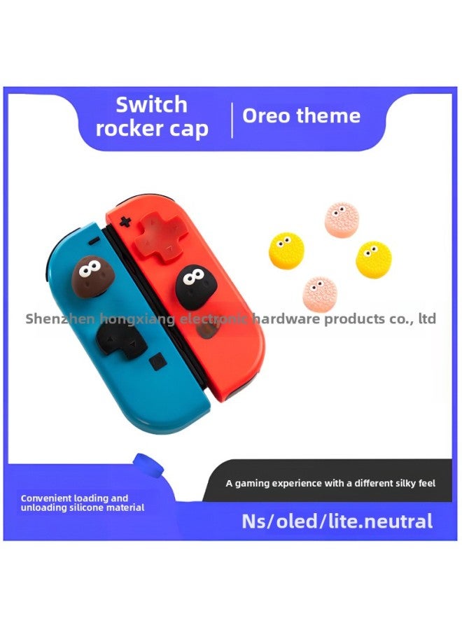 For Nintendo SWITCH Rocker Cap Ns Handle Lite Rocker Cap, Q Version Cheese Biscuit Series-Product Color:Black Cookies - Image 2