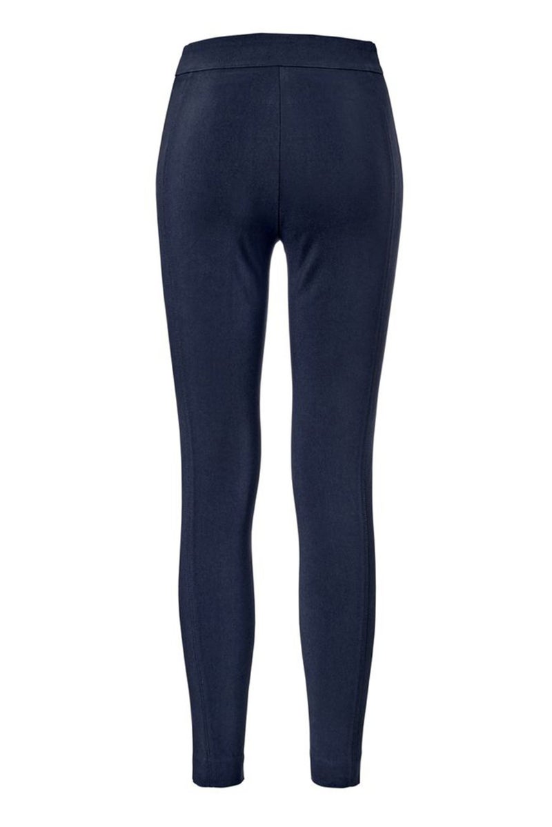 Tchibo Women Regular Leg Plain Pants, Navy Blue  - Image 3
