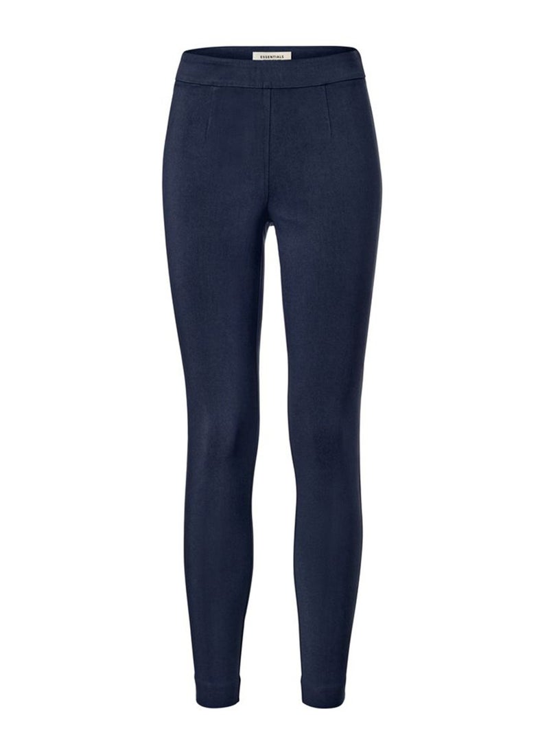 Tchibo Women Regular Leg Plain Pants, Navy Blue  - Image 4