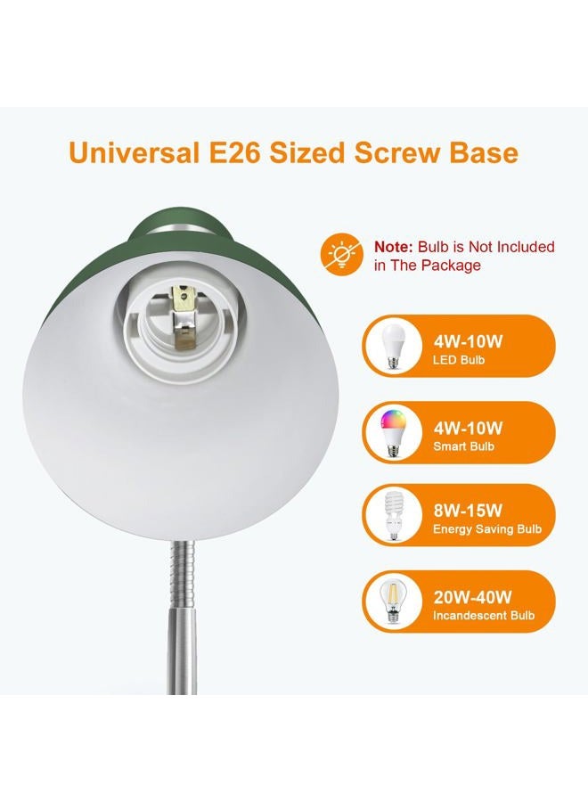 LEPOWER Metal Desk Lamp, Adjustable Goose Neck Table Lamp, Eye-Caring Study Desk Lamps for Bedroom, Study Room and Office (Green) - Image 4