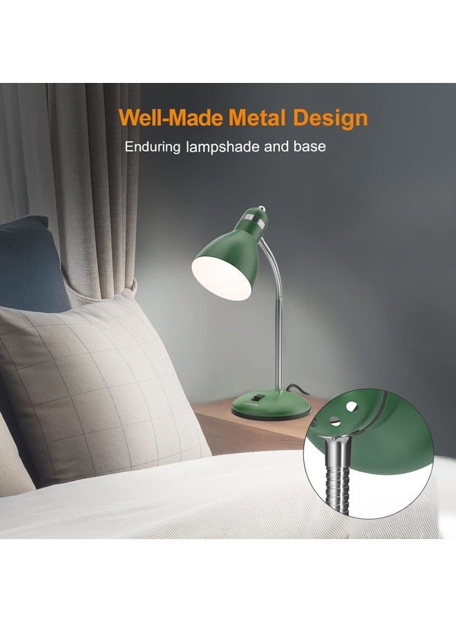 LEPOWER Metal Desk Lamp, Adjustable Goose Neck Table Lamp, Eye-Caring Study Desk Lamps for Bedroom, Study Room and Office (Green) - Image 3