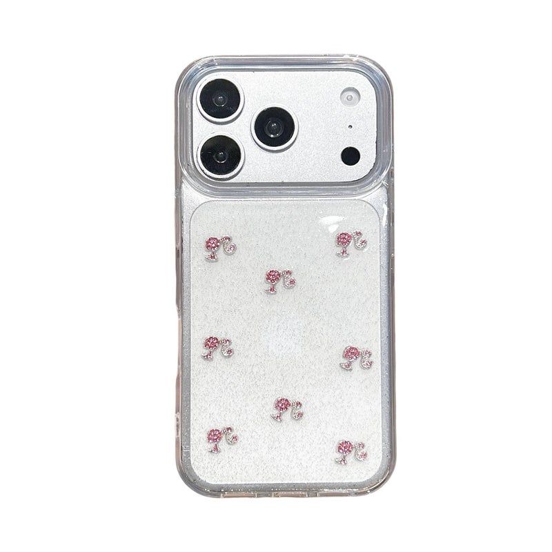 BB غطاء واقي بسيليكون لـ iPhone 16 / 16 Plus / 16 Pro / 16 Pro Max مع حماية من السقوط وتصميم كريستال راينستون مع مقاوم للصدمات مع تشطيب راتنج باللون Transparent بظهر شفاف بتفاصيل مرص. - Image 5