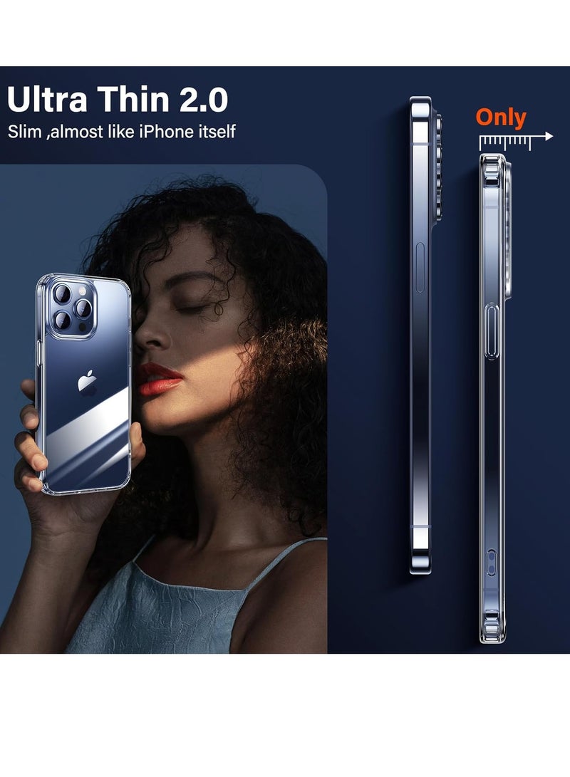 إلترازون عنوان باللغة العربية: "تصميم متعدد الوظائف لحافظة iPhone 15 Pro Max [لا تصفر] مع حامي شاشة زجاجي مقوى 2 قطعة + حامي عدسة الكاميرا 2 قطعة، [حماية عسكرية الجودة] مضاد للصدمات، مضاد للخدش - شفاف" - Image 5