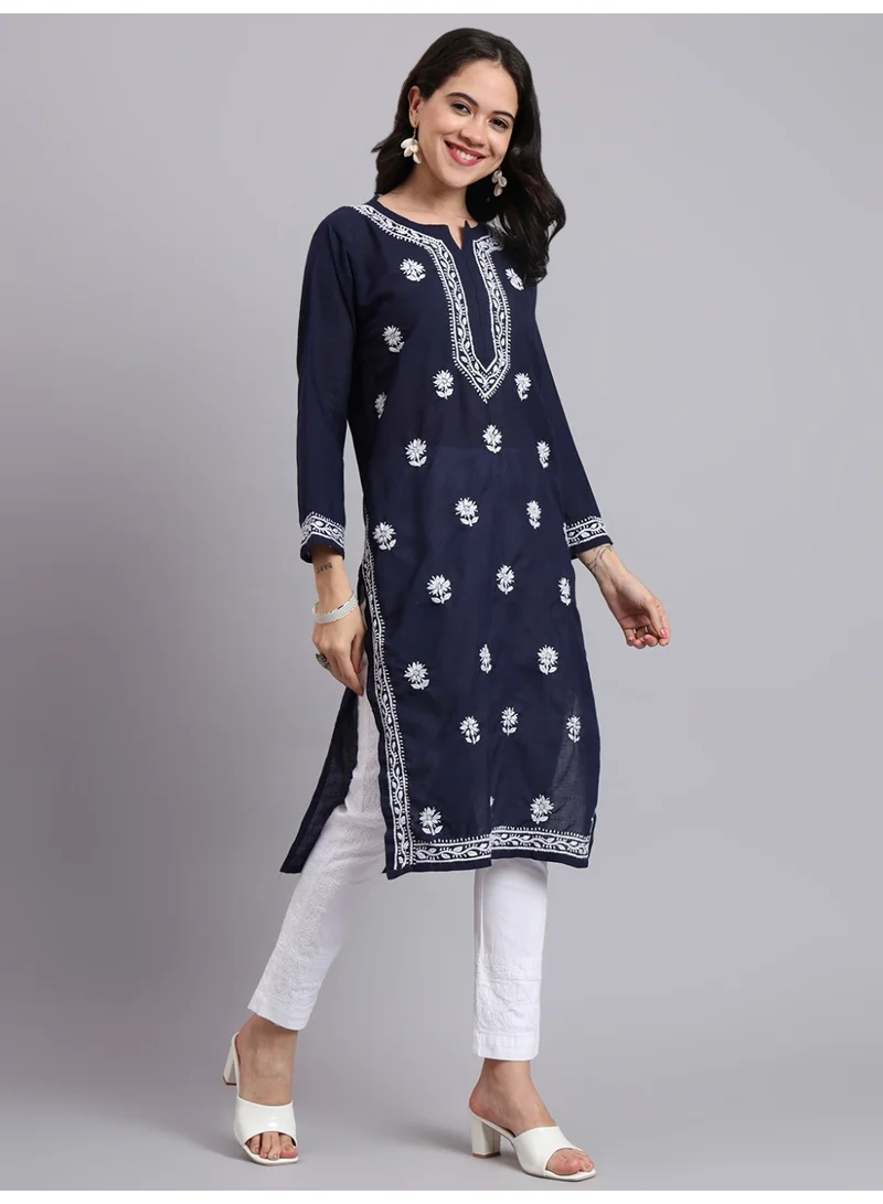 Alaya Hand Embroidered Chikankari Cotton Kurta-AL3999