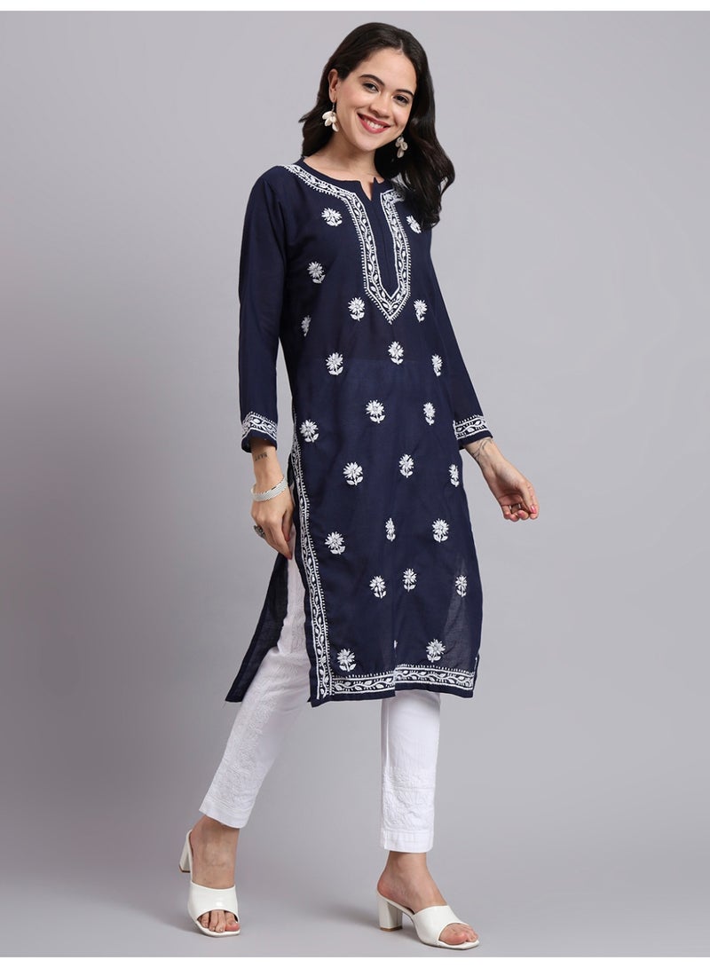 Alaya Hand Embroidered Chikankari Cotton Kurta-AL3999 - Image 5