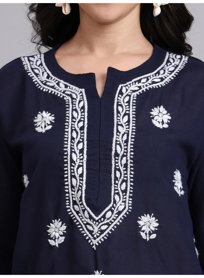 Alaya Hand Embroidered Chikankari Cotton Kurta-AL3999
