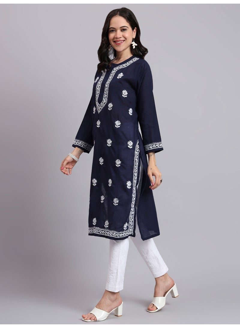 Alaya Hand Embroidered Chikankari Cotton Kurta-AL3999 - Image 4