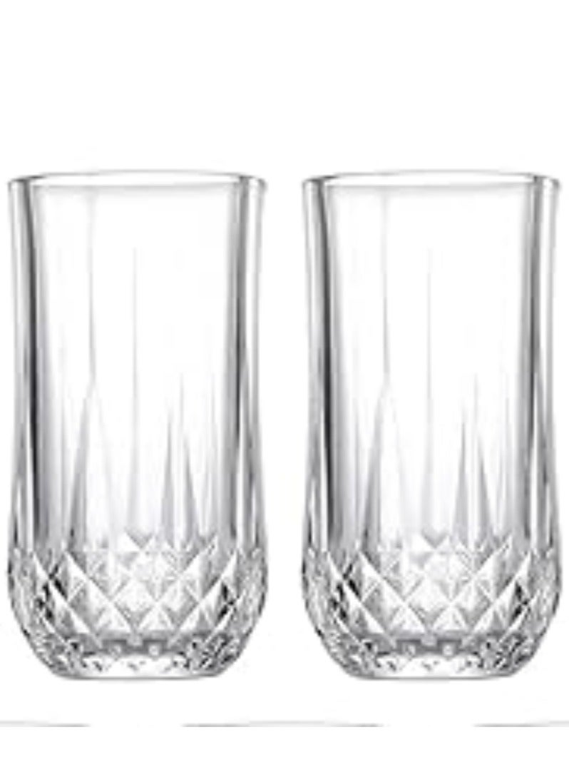 Vitacelli Highball Drinking Glasses Set of 2, Clear Cocktail Glasses, 11 Ounce/325ML Cups, Elegant and Durable Tall Bar Glassware Sets for Water, Juice, Cocktails, Beer, Glass Cups Set with Shockproof Package - Image 1