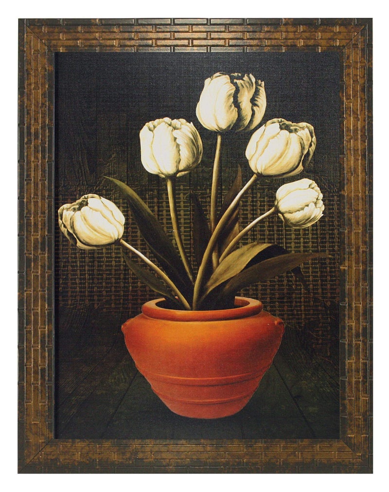 Indianara Set of 3 Floral Paintings (1687) Without Glass 5.2 X 12.5, 9.5 X 12.5, 5.2 X 12.5 INCH - Image 3